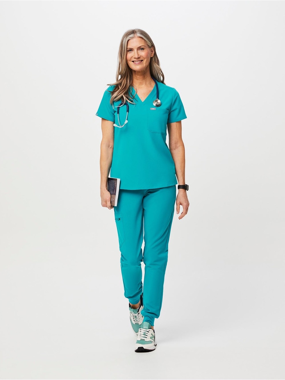 Figs | Teal Scrubs Set with Jogger Pants